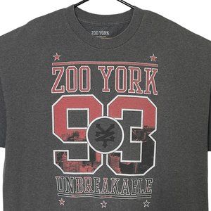 Zoo York Unbreakable Mens XXL‎ Gray Short Sleeve T Shirt New York City Graffiti